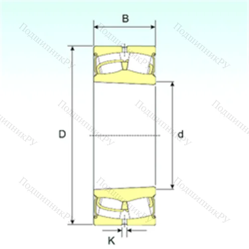 Подшипник роликовый радиальный самоцентрирующийся 22211-2RSK от производителя  ISB