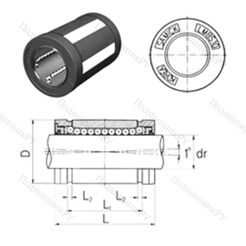 Подшипник шариковый линейный LMBS 6UU