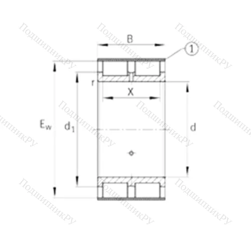 Подшипник роликовый радиальный RSL 185008-A от производителя  INA Подшипник роликовый радиальный RSL 185008-A от производителя  INA