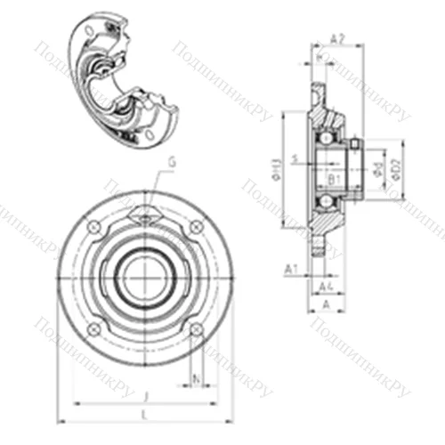 Подшипниковый узел шариковый радиальный