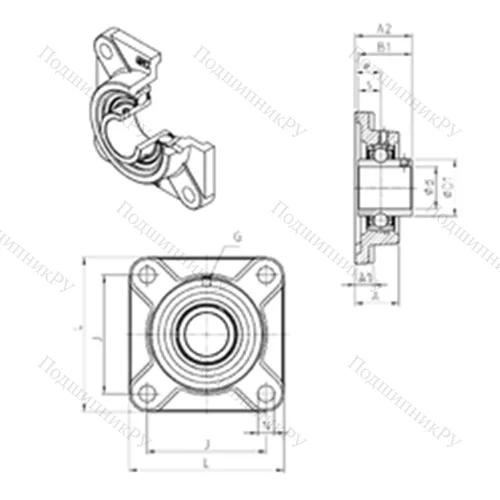 Подшипниковый узел шариковый радиальный UCF 322 от производителя  SNR