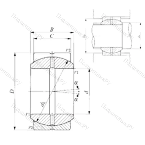Подшипник скольжения сферический SB 40A от производителя  IKO