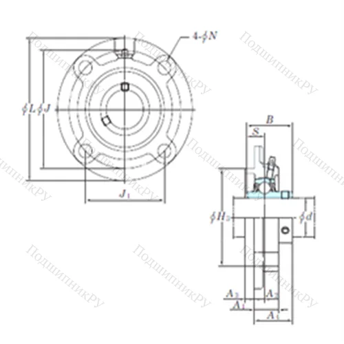 Подшипниковый узел шариковый радиальный UCFC 202-10