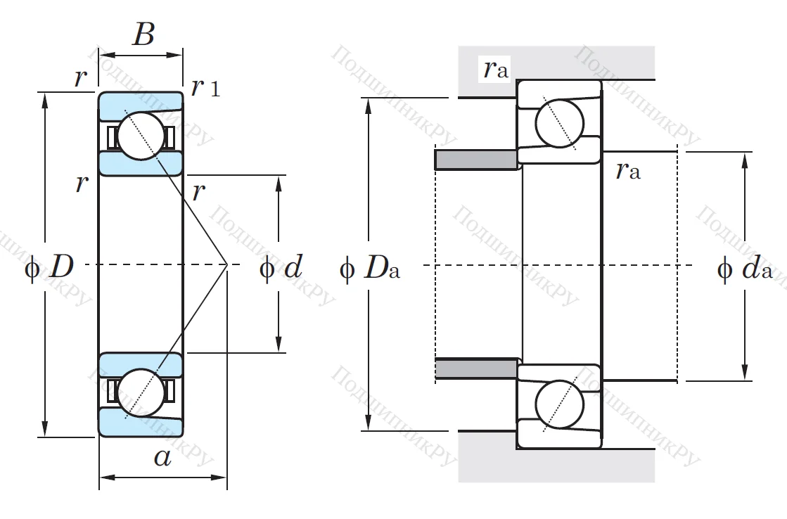 Однорядный шариковый подшипник 7313 B