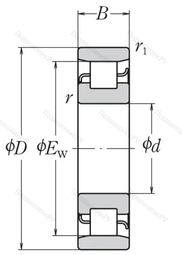 Роликовый цилиндрический подшипник N 312 W C 3 от производителя  NSK
