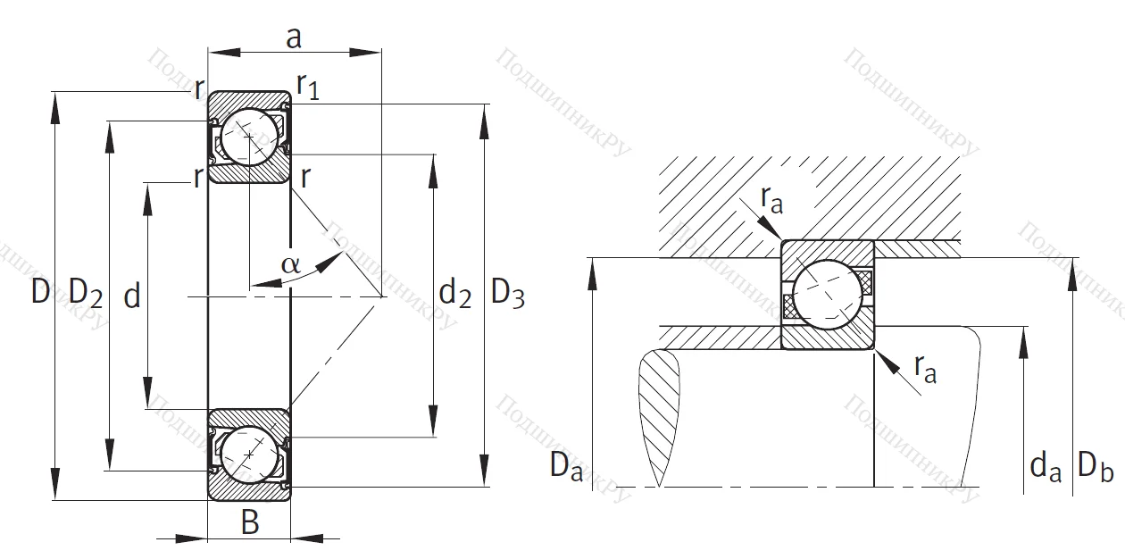 Однорядный шариковый подшипник