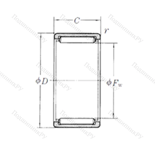 Подшипник игольчатый радиальный RLM 3015