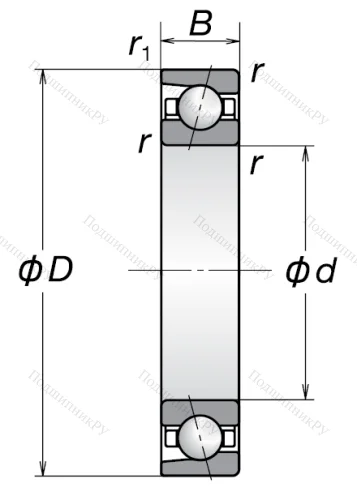 Радиально-упорный шариковый подшипник 46207 А в Курске