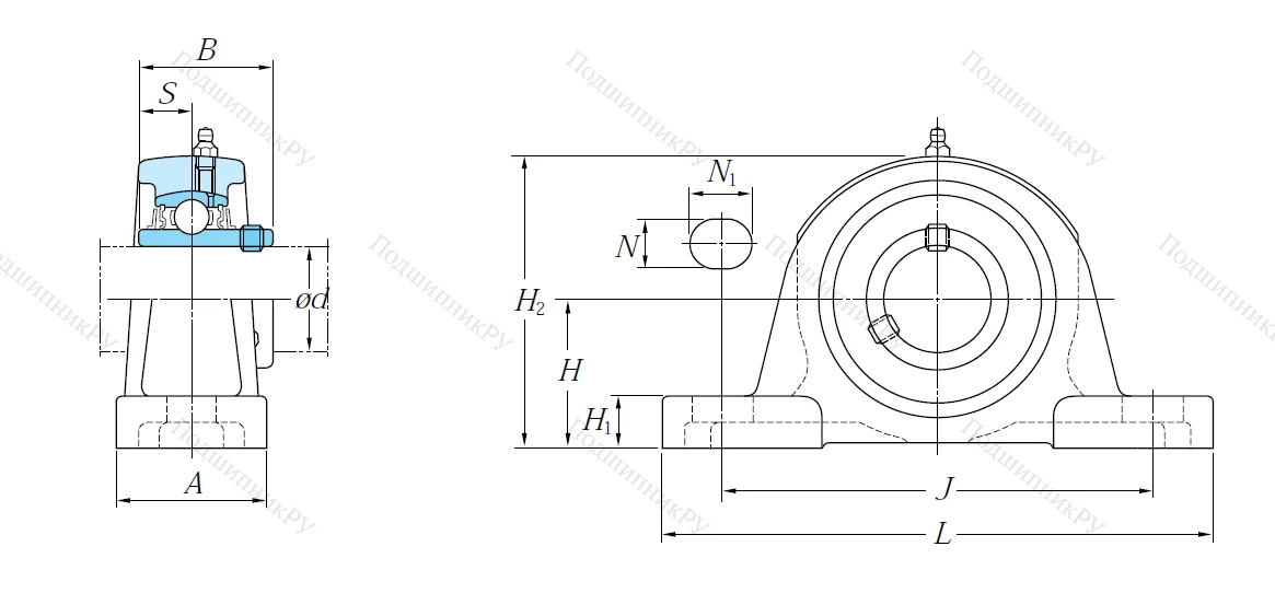 Подшипниковый узел UCP 206 J