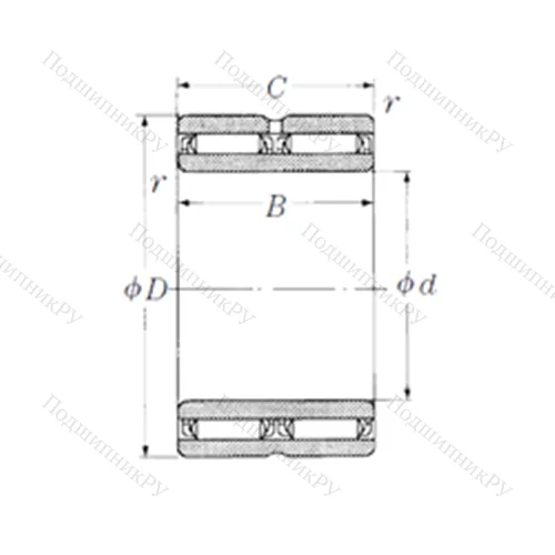 Подшипник игольчатый радиальный NAFW 7010060