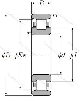 Роликовый цилиндрический подшипник N 322 от производителя  NTN Роликовый цилиндрический подшипник N 322 от производителя  NTN