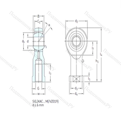 Подшипник скольжения сферический SIKAC 10M/VZ 019 от производителя  SKF