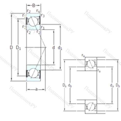 Подшипник шариковый радиально-упорный S 7228 ACD/P 4A от производителя  SKF