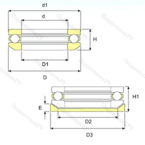 Подшипник шариковый упорный 53316 U 316 от производителя  ISB