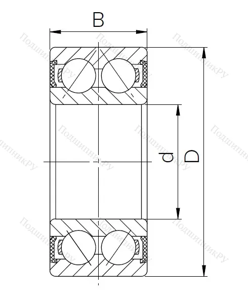 Радиально-упорный шариковый подшипник 3056214 2RS (3214 2RS) в Курске