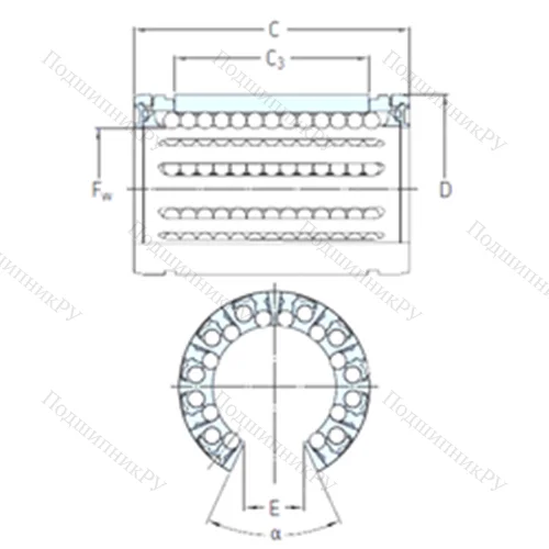 Подшипник шариковый линейный LBHT 25 A от производителя  SKF