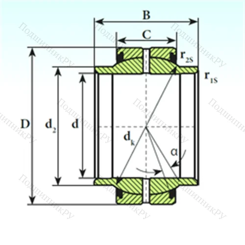 Подшипник скольжения сферический GEEM 17 ES 2RS