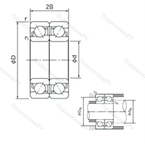 Подшипник шариковый радиально-упорный спаренный 7319BDF