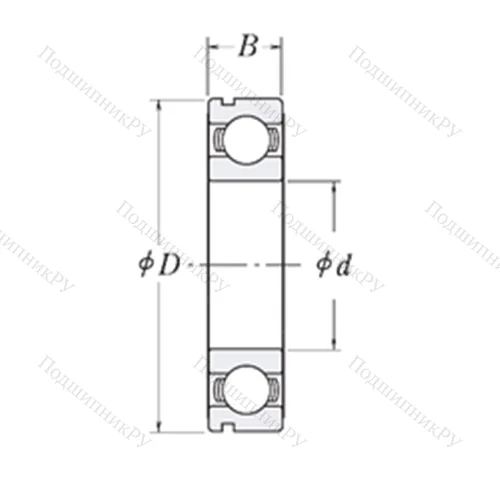 Подшипник шариковый радиальный LJ 2.1/4-N