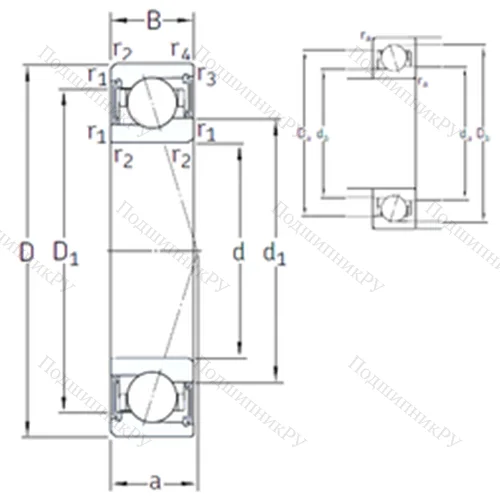 Подшипник шариковый радиально-упорный S 71902 CE/P 4A от производителя  SKF