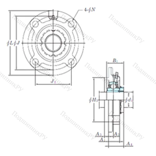 Подшипниковый узел шариковый радиальный UKFCX 12 от производителя  KOYO