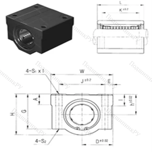 Подшипник шариковый линейный SCE 25-B от производителя  Samick