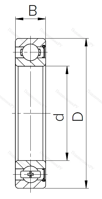 Шариковый однорядный подшипник 60107 (6007 Z) в Курске