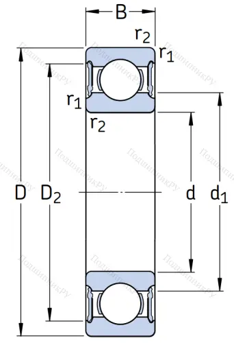Однорядный шариковый подшипник W 61801 2RS 1 в Курске Однорядный шариковый подшипник W 61801 2RS 1 в Курске