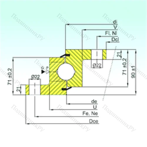 Подшипник шариковый опорно-поворотный NBL.30.1155.201-2PPN от производителя  ISB