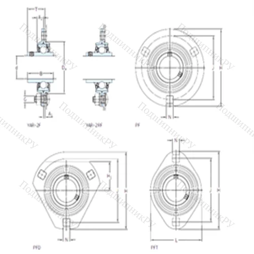 Подшипниковый узел шариковый радиальный PFT 25 TR