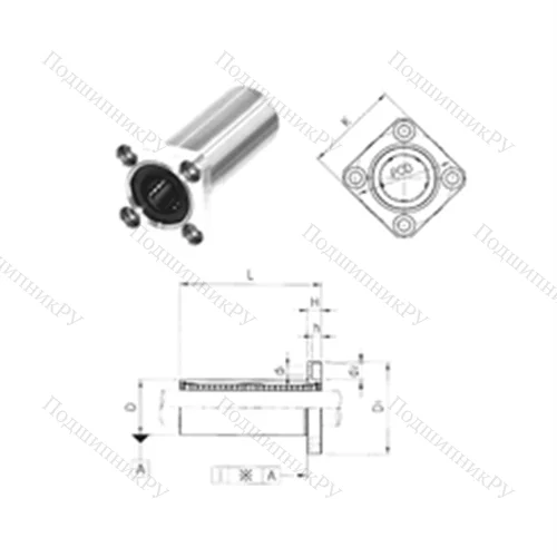 Подшипник шариковый линейный LMK 20LUU от производителя  Samick