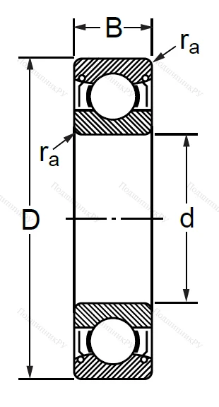 Шариковый однорядный подшипник 80203 (6203 ZZ) в Курске