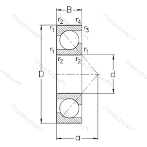 Подшипник шариковый радиально-упорный 7204-BE-TVP