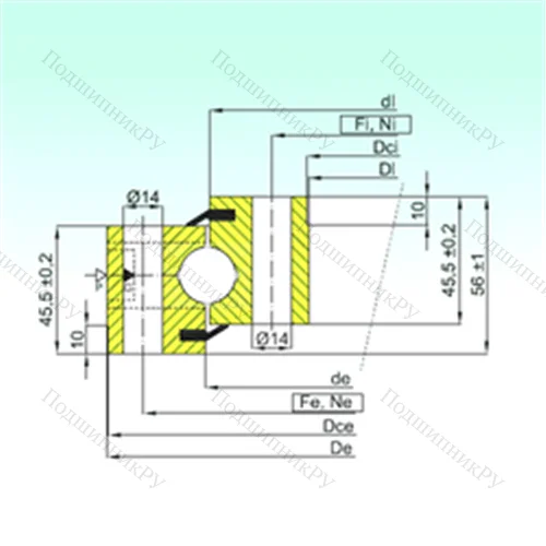 Подшипник шариковый опорно-поворотный NB 1.20.1094.201-2PPN от производителя  ISB