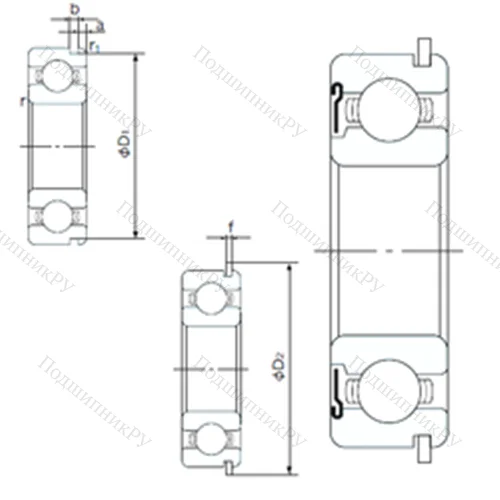 Подшипник шариковый радиальный 6219ZNR