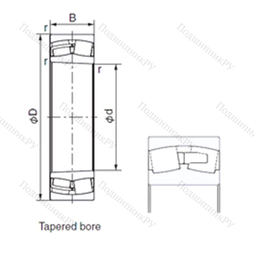 Подшипник роликовый радиальный 231/800EK от производителя  NACHI Подшипник роликовый радиальный 231/800EK от производителя  NACHI