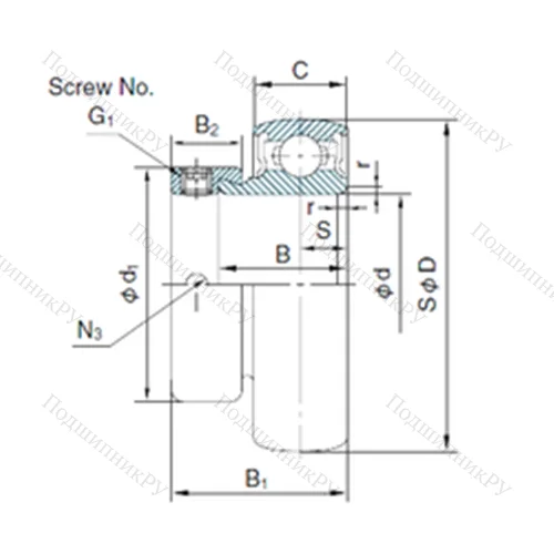 Подшипник шариковый радиальный U 004+ER