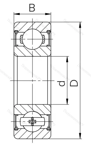 Шариковый однорядный подшипник 80205 (6205 ZZ) в Курске