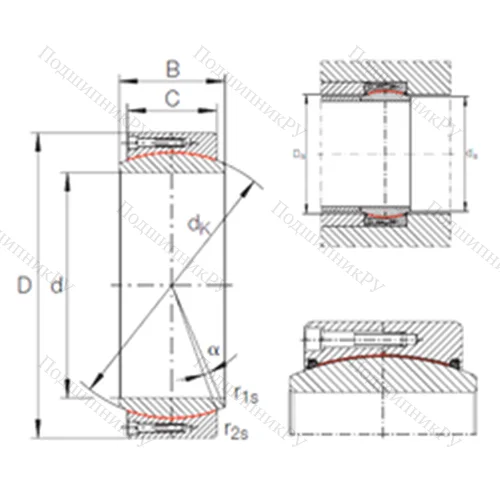 Подшипник скольжения сферический GE 480 DW