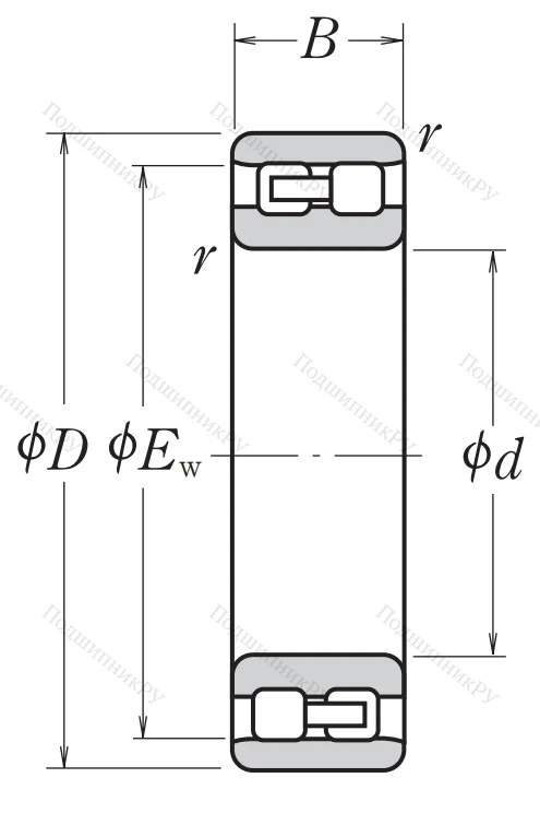 Роликовый цилиндрический подшипник NN 3011 MBKRE 44CC 1P 4 от производителя  NSK
