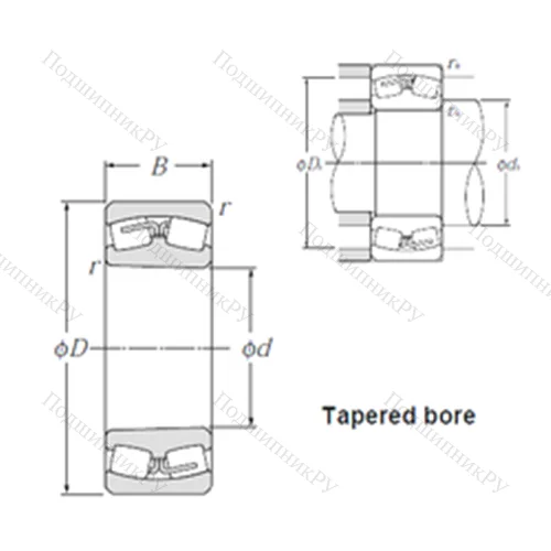 Подшипник роликовый радиальный самоцентрирующийся 240/750BK 30 от производителя  NTN