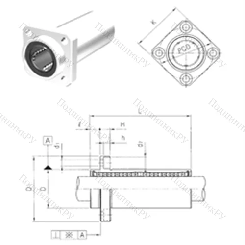 Подшипник шариковый линейный LMKP 10LUU от производителя  Samick