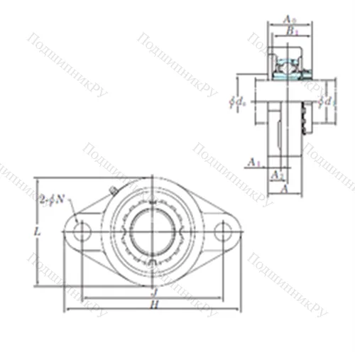 Подшипниковый узел шариковый радиальный UKFL 207