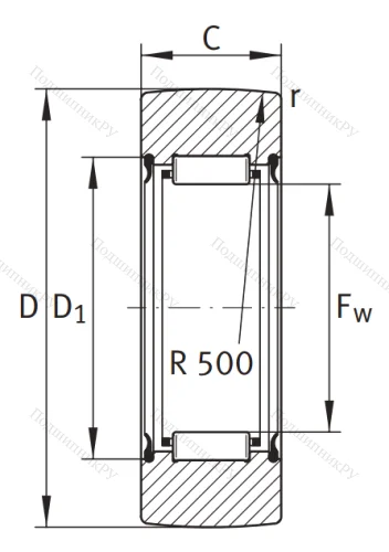 Игольчатый подшипник RNA 2201  2RSR от производителя  INA