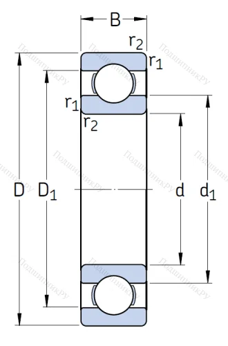 Однорядный шариковый подшипник 6309/C 3 от производителя  SKF