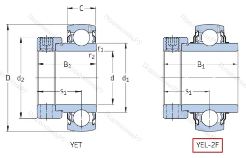 Корпусный подшипник YEL 204-2F в Курске