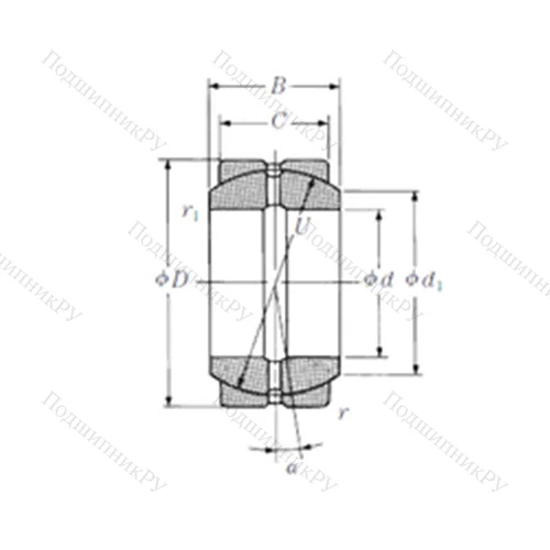 Подшипник скольжения сферический 115FSF 180