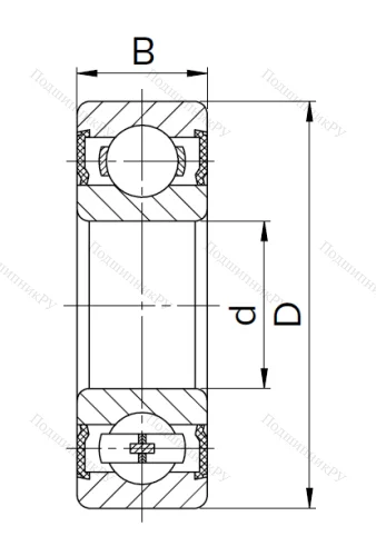 Миниатюрный шариковый подшипник 180018 T (608 2RST) в Курске