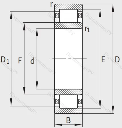 Роликовый цилиндрический подшипник NU 308 E XL TVP 2 от производителя  FAG
