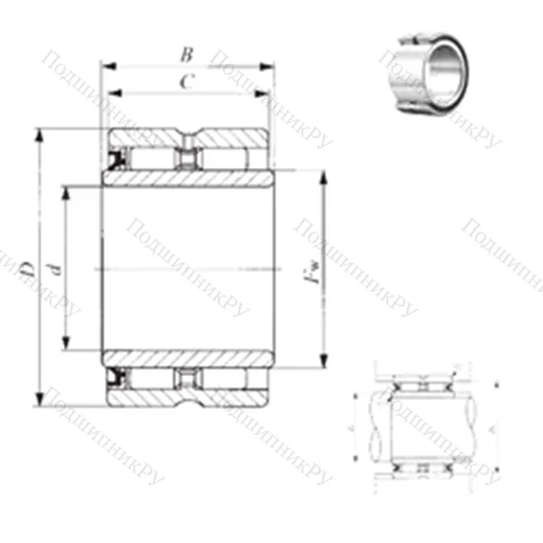 Подшипник игольчатый радиальный GBRI 162820 U от производителя  IKO Подшипник игольчатый радиальный GBRI 162820 U от производителя  IKO